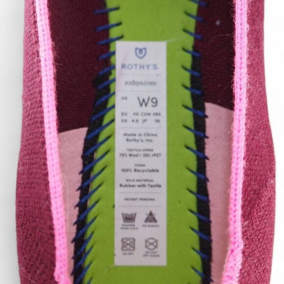 Rothy's The Point Merino Collection Slip-on Shoes "Currant / Pink" Women's 9 - Picture 9 of 10